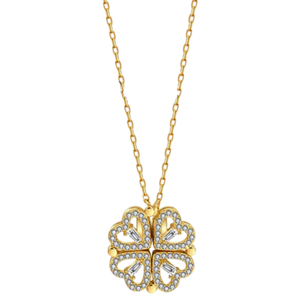 Premium Four-Leaf Heart Necklace With Dual Wearing Styles