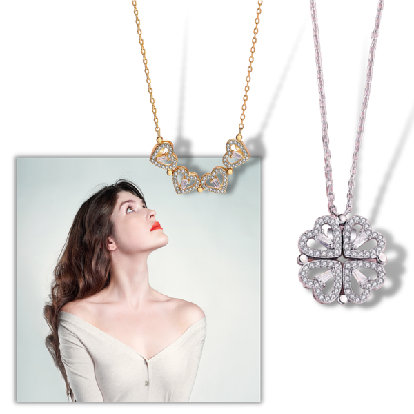 Premium Four-Leaf Heart Necklace With Dual Wearing Styles