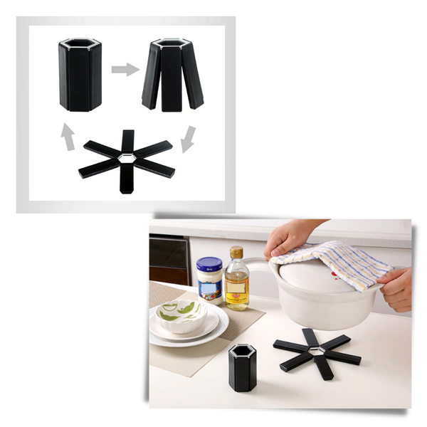 Foldable Hex Potholder Doubles As Heat Resistant Trivet And Coaster