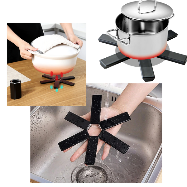 Foldable Hex Potholder Doubles As Heat Resistant Trivet And Coaster
