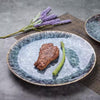 Water Ripple Pattern Ceramic Dinner Plates 6 Piece Set For Elegant Tables