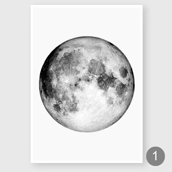 Elegant Moon Phase Canvas Wall Art Set For Home Living Room