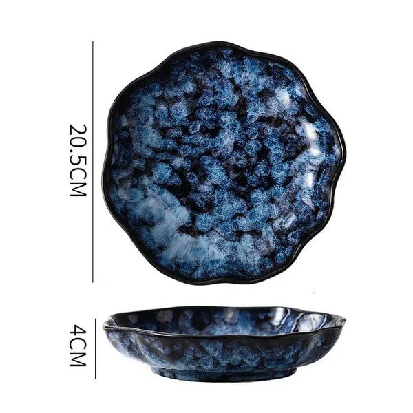 Blue Nebula 10 Piece Celestial Dinner Set Elegant Home Tableware