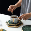Green Marble Slab Coasters for Dining Table Natural Stone Home Decor