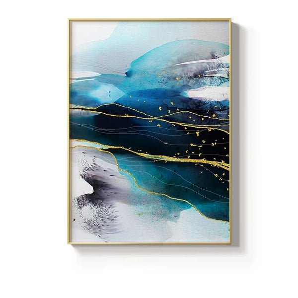 Blue Agate Canvas Wall Art Premium Abstract Home Decor