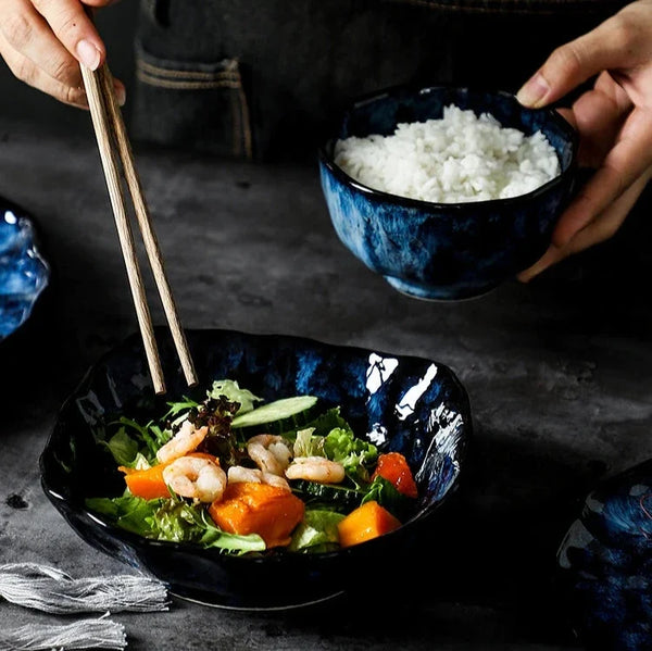 Blue Nebula 10 Piece Celestial Dinner Set Elegant Home Tableware
