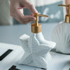 Nautical Ceramic Soap Dispenser Coastal Style Bathroom Sink Pump