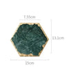 Green Marble Slab Coasters for Dining Table Natural Stone Home Decor