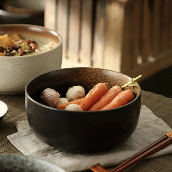Modern Ceramic Soup Bowls 4 Piece Artisan Dinnerware Set For Daily Dining