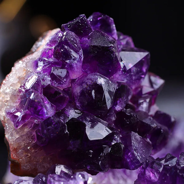 Genuine Amethyst Crystal Cluster Natural Stone Home Decor Accent