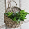 Handwoven Rattan Hanging Wall Planter Eco Friendly Decor For Indoor Plants