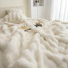 Rabbit Faux Fur Throw Blanket Ultra Plush Cozy Soft Luxury Home Decor