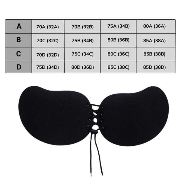 Self Adhesive Backless Push Up Bra For Invisible Seamless Wear