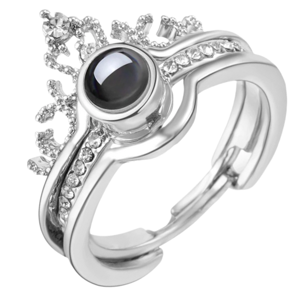 Dual Ring Set With Multilingual Love Message Across 100 Languages Adjustable