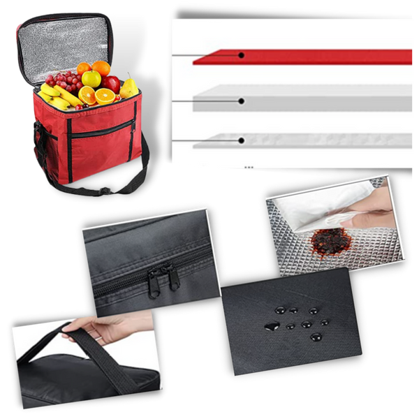 Thermal Lunch Tote 10L Capacity Keeps Meals Warm and Drinks Cool