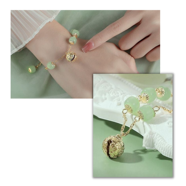 Elegant Nephrite Jade Bell Bracelet With Adjustable Length