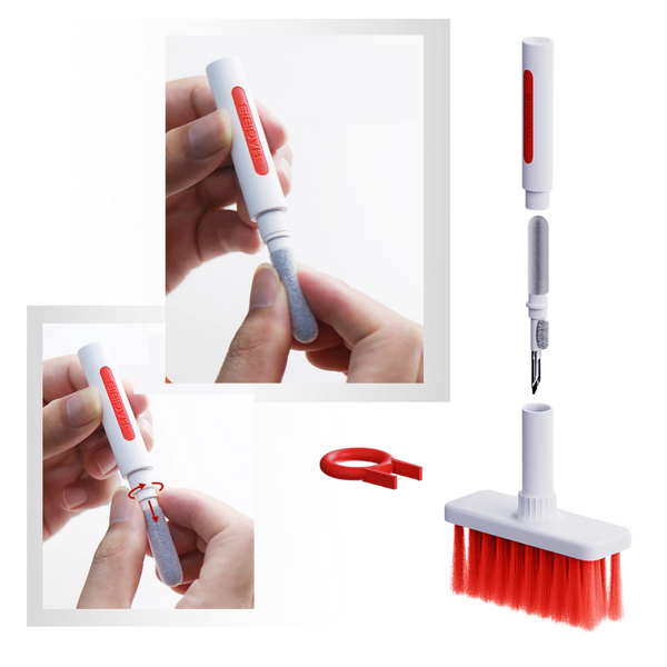 Five in One Keyboard and Earphone Cleaner With Soft Bristle Brush