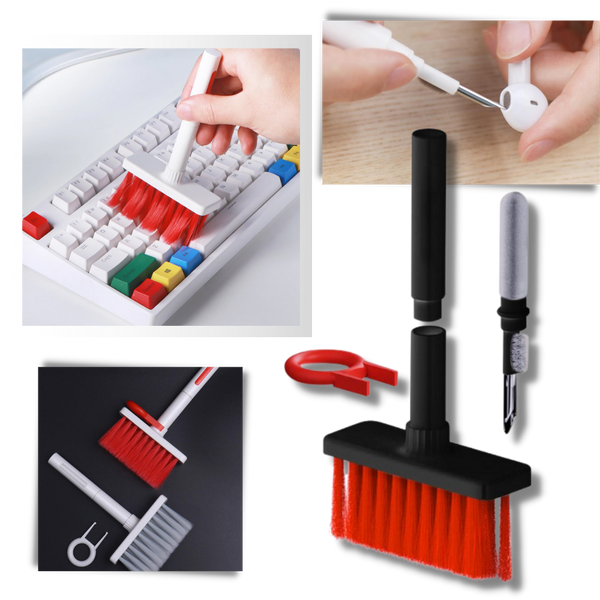 Five in One Keyboard and Earphone Cleaner With Soft Bristle Brush
