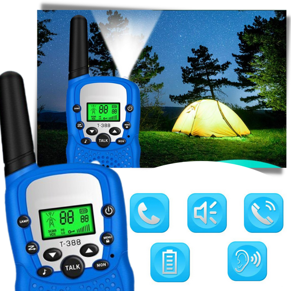 Kids Walkie Talkies 2 Pack With 800 Meter Range And LED Torch