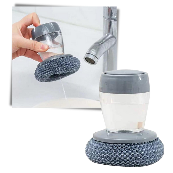 Premium Kitchen Palm Brush With Built In Soap Dispenser