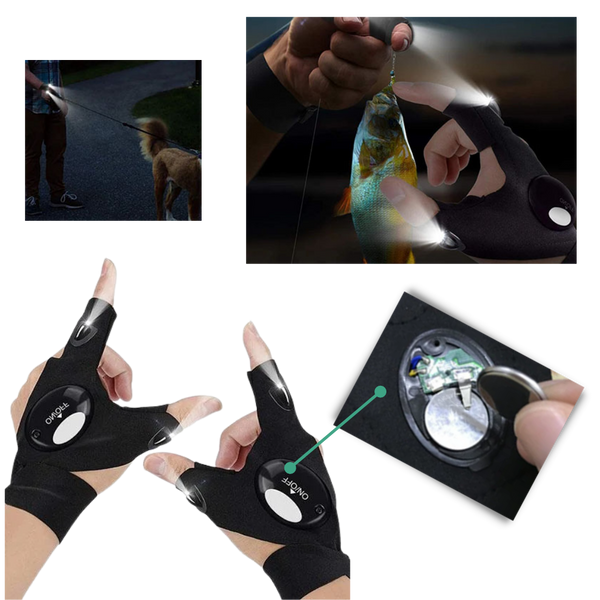 Waterproof LED Gloves For Nighttime Visibility And Outdoor Work
