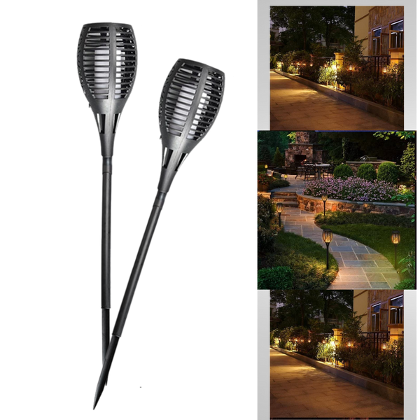 Solar LED Torch Light With Realistic Flickering Flame Effect