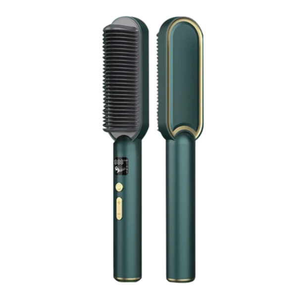 2-In-1 Ceramic Hair Straightening Brush With Intelligent Temperature Control