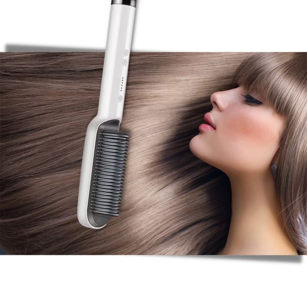 2-In-1 Ceramic Hair Straightening Brush With Intelligent Temperature Control