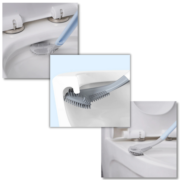 Extended Reach Toilet Brush With Wall Mount For Easy Cleaning