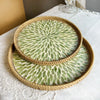 Lotus Leaf Rattan & Shell Fruit Basket Tray
