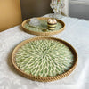 Lotus Leaf Rattan & Shell Fruit Basket Tray