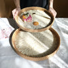Lotus Leaf Rattan & Shell Fruit Basket Tray