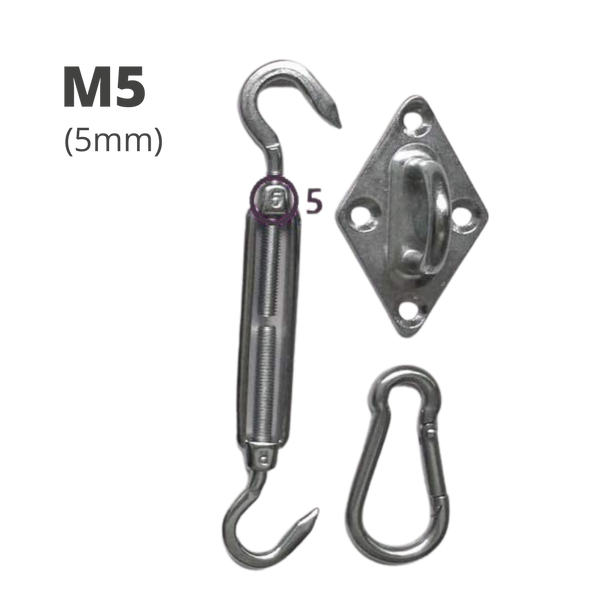 Shade Sail Tensioning Kit With Rustproof Steel Turnbuckles For Quick Setup