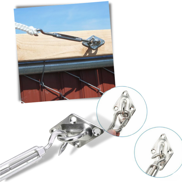 Shade Sail Tensioning Kit With Rustproof Steel Turnbuckles For Quick Setup