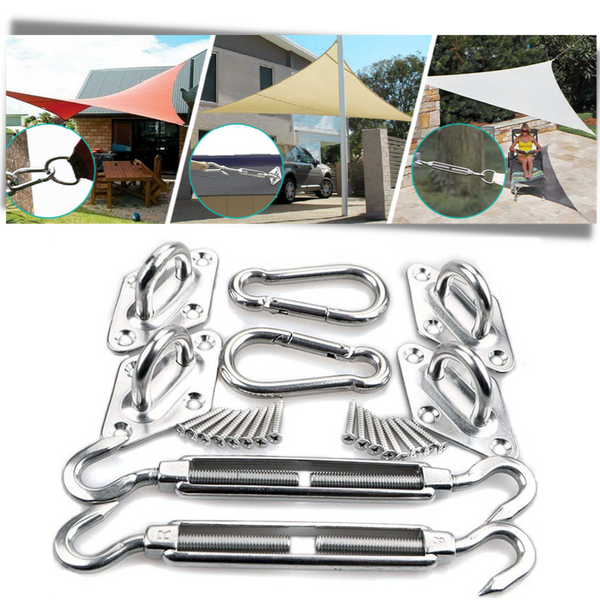 Shade Sail Tensioning Kit With Rustproof Steel Turnbuckles For Quick Setup