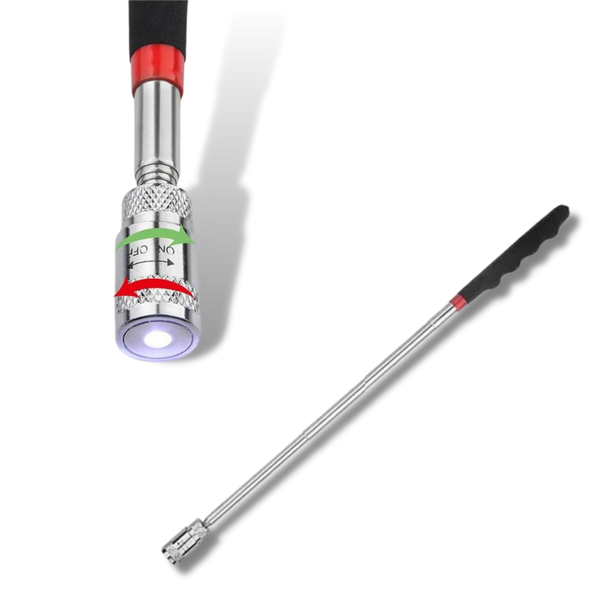 Retractable Magnetic Pickup Tool With LED Light For Dark Spaces