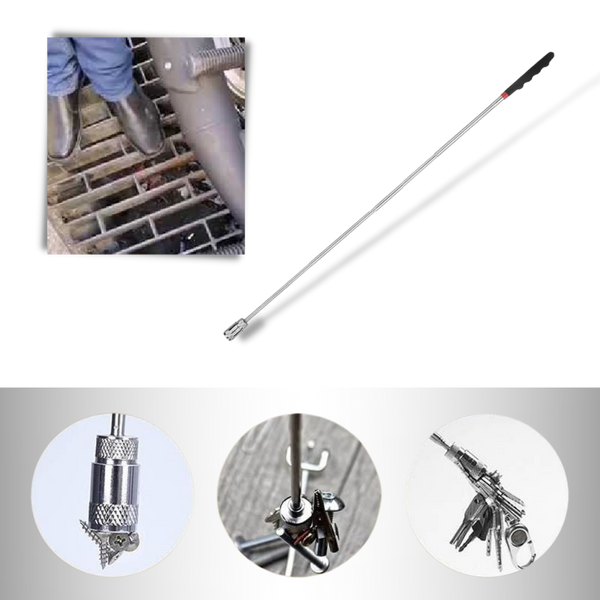 Retractable Magnetic Pickup Tool With LED Light For Dark Spaces