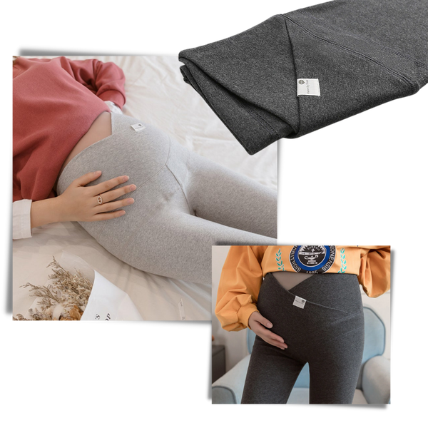 Breathable Cross Belly Maternity Leggings for Every Stage One Size Fits All