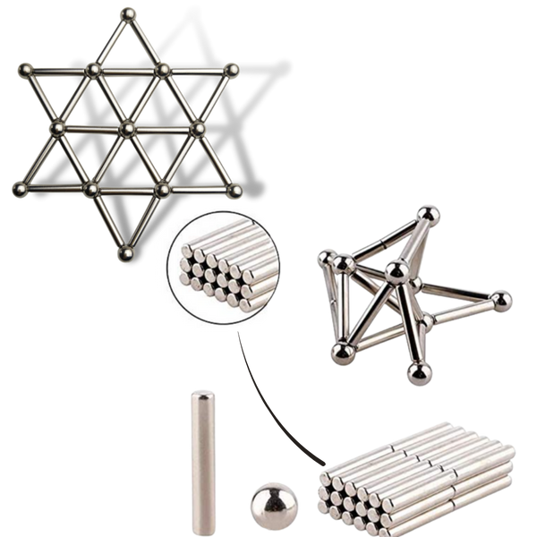 Portable Magnetic Building Set for Creative Learning and Brain Training