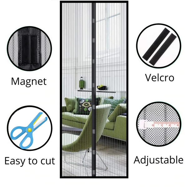 Premium Magnetic Door Screen Keeps Mosquitoes Out While Fresh Air Flows