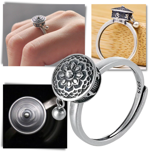 Spinning Lotus Mantra Ring For Women Mindful Compassion Reminder