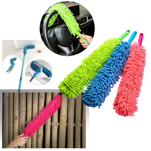 Extendable Microfiber Duster With 360 Degree Rotation For Tight Spaces