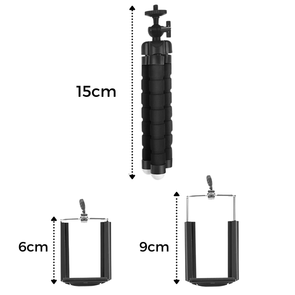 Compact Flexible Phone Tripod With Rotating Ball Head For Stable Shots