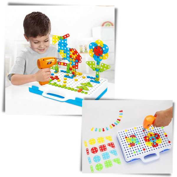 Educational Mosaic Drill Kit for Kids Enhances Color and Shape Recognition