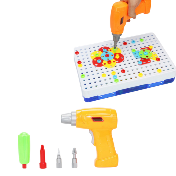 Educational Mosaic Drill Kit for Kids Enhances Color and Shape Recognition