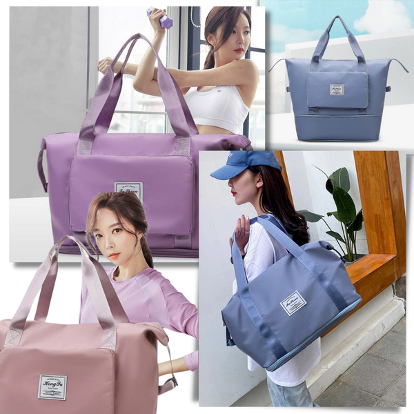 Expandable Foldable Travel Bag With Wet Dry Compartments