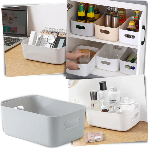Portable Plastic Storage Basket For Makeup And Skincare Organization