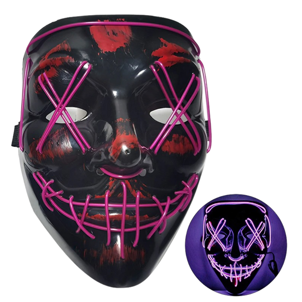Neon Led Mask For High Visibility At Night With Waterproof Battery Cover