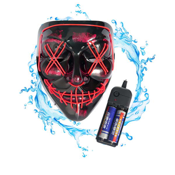 Neon Led Mask For High Visibility At Night With Waterproof Battery Cover