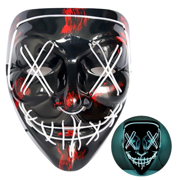 Neon Led Mask For High Visibility At Night With Waterproof Battery Cover